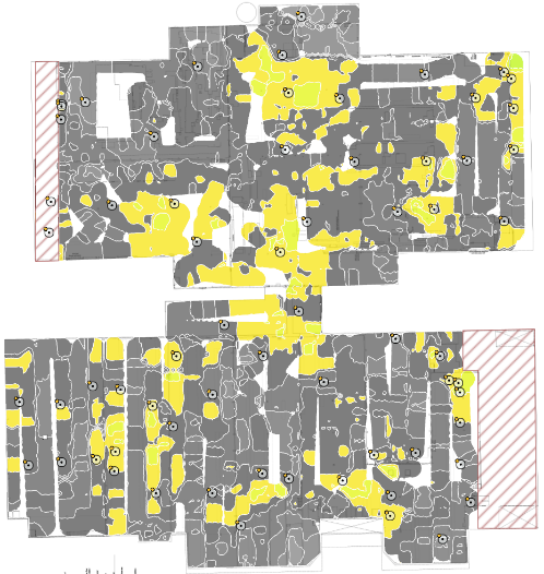 Baseline secondary signal strength, 2.4 GHz