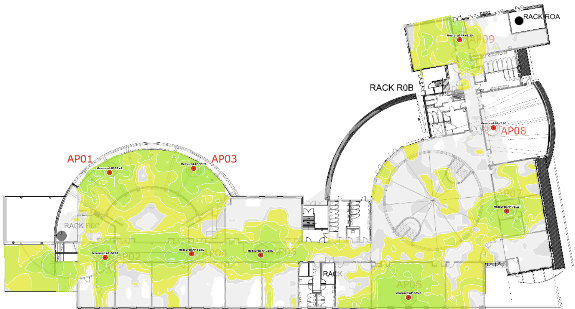 Ground floor primary signal strength, 2.4 GHz