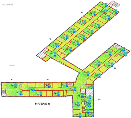 Predictive design primary signal strength heatmap