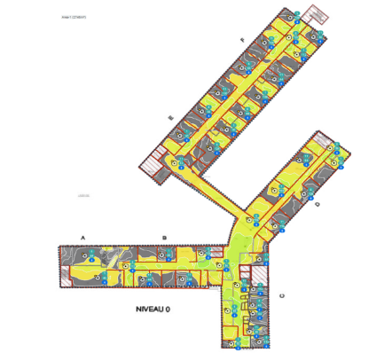 Predictive design secondary signal strength heatmap