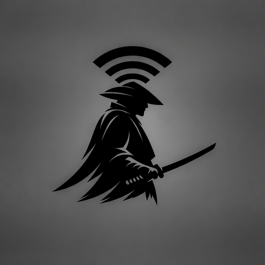 samurai logo with wi fi signals